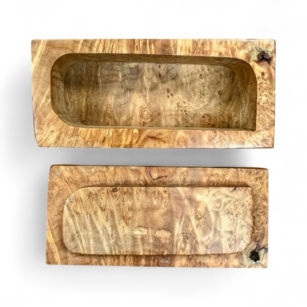 Vintage Michael Elkan Studio Crafted Burl Wood Lidded 5.75"‎ Trinket Jewelry Box - Picture 7 of 16